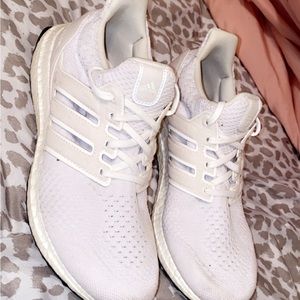 All white Adidas DNA Ultraboosts